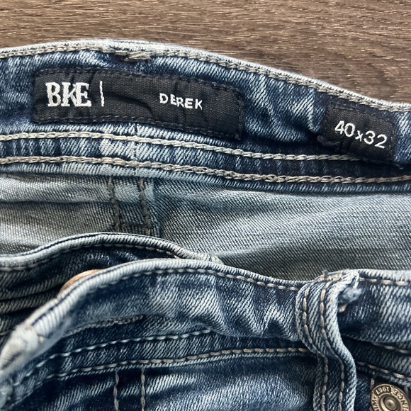 BKE Derek Blue stretchy straight leg men’s jeans 40x32 - Picture 4 of 4